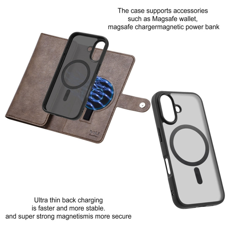For iPhone 16 Plus ViLi GVS Series MagSafe Magnetic RFID Leather Phone Case