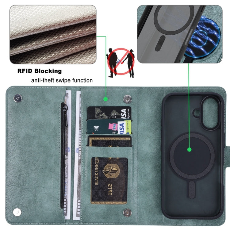 For iPhone 16 Plus ViLi GVS Series MagSafe Magnetic RFID Leather Phone Case