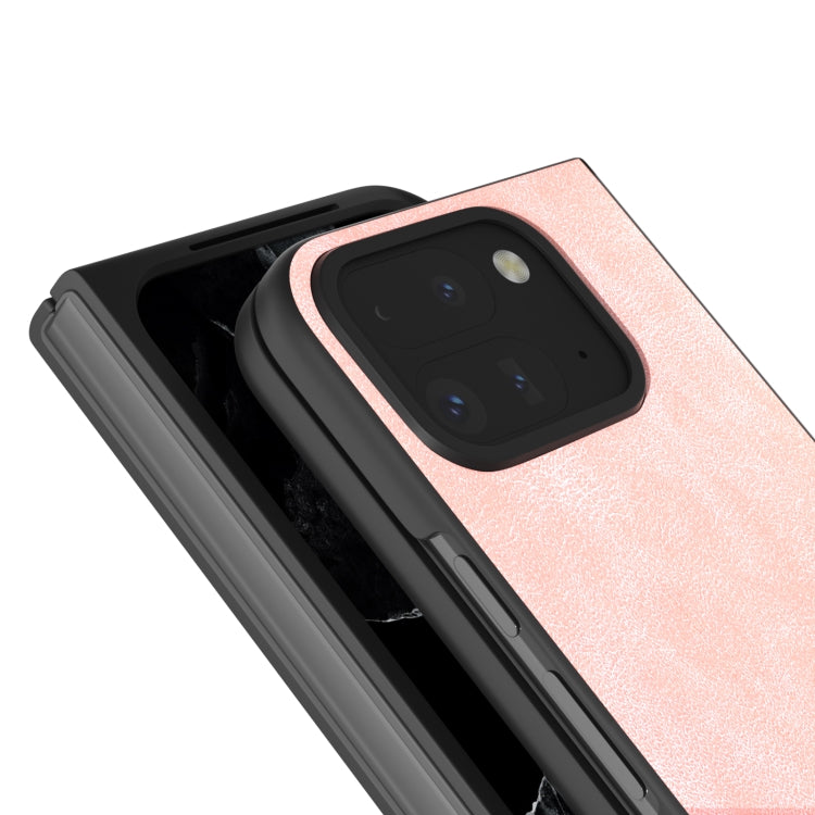 For Google Pixel 9 Pro Fold Black Frame PU Leather Full Coverage Phone Case