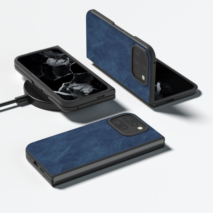 For Google Pixel 9 Pro Fold Black Frame PU Leather Full Coverage Phone Case