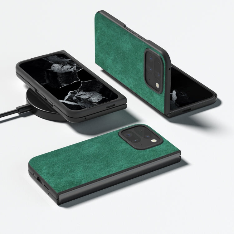For Google Pixel 9 Pro Fold Black Frame PU Leather Full Coverage Phone Case