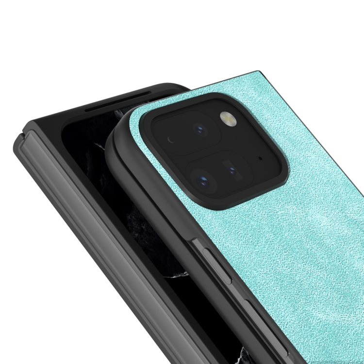 For Google Pixel 9 Pro Fold Black Frame PU Leather Full Coverage Phone Case