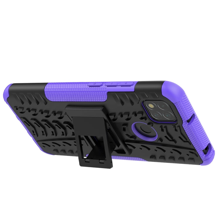 For Xiaomi Redmi 9C Tire Texture Shockproof TPU + PC Protective Case with Holder