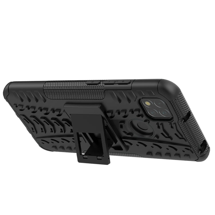 For Xiaomi Redmi 9C Tire Texture Shockproof TPU + PC Protective Case with Holder