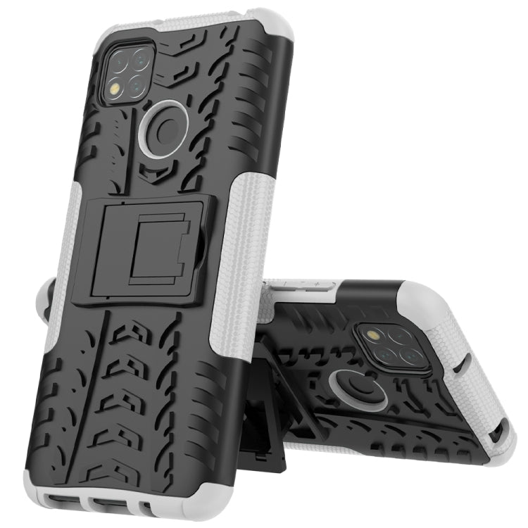 For Xiaomi Redmi 9C Tire Texture Shockproof TPU + PC Protective Case with Holder