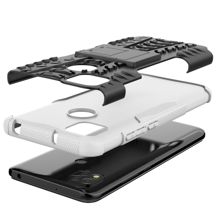 For Xiaomi Redmi 9C Tire Texture Shockproof TPU + PC Protective Case with Holder