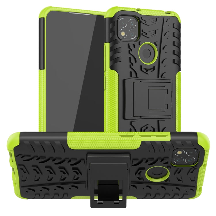 For Xiaomi Redmi 9C Tire Texture Shockproof TPU + PC Protective Case with Holder