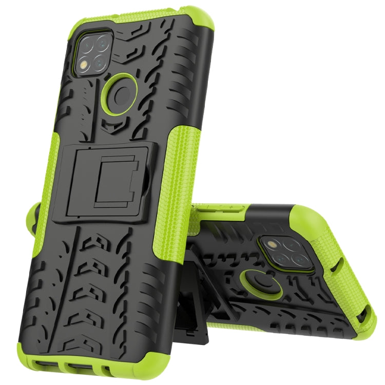 For Xiaomi Redmi 9C Tire Texture Shockproof TPU + PC Protective Case with Holder