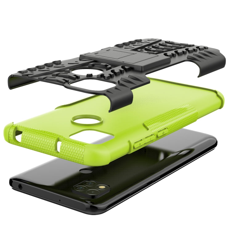 For Xiaomi Redmi 9C Tire Texture Shockproof TPU + PC Protective Case with Holder
