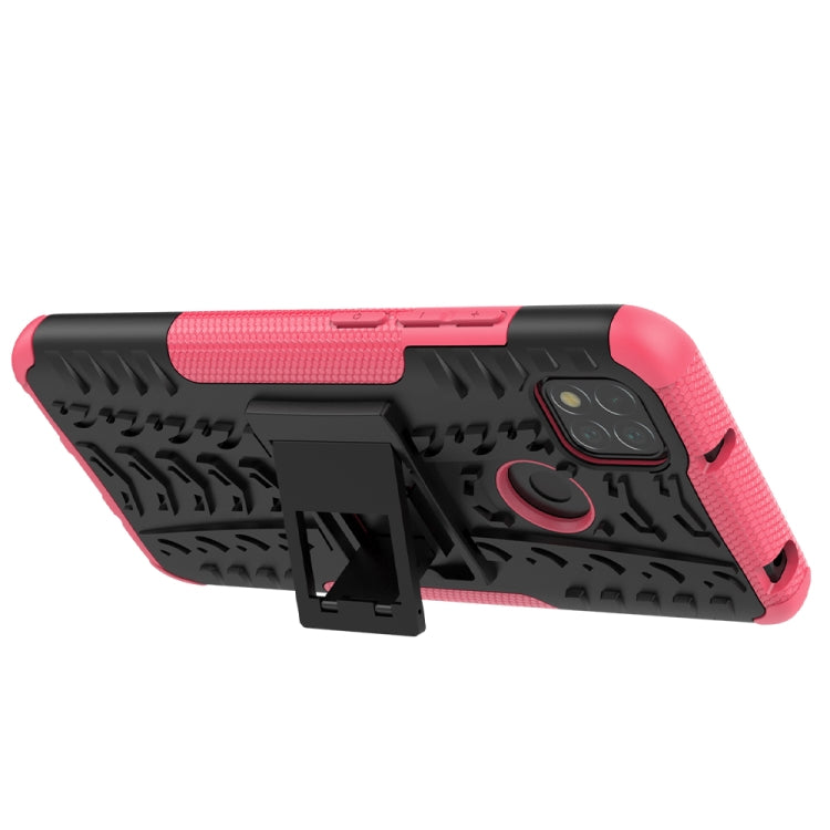 For Xiaomi Redmi 9C Tire Texture Shockproof TPU + PC Protective Case with Holder
