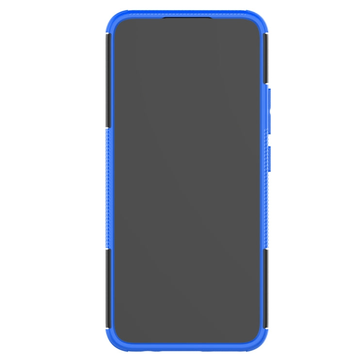 For OPPO Realme C15 Tire Texture Shockproof TPU + PC Protective Case with Holder