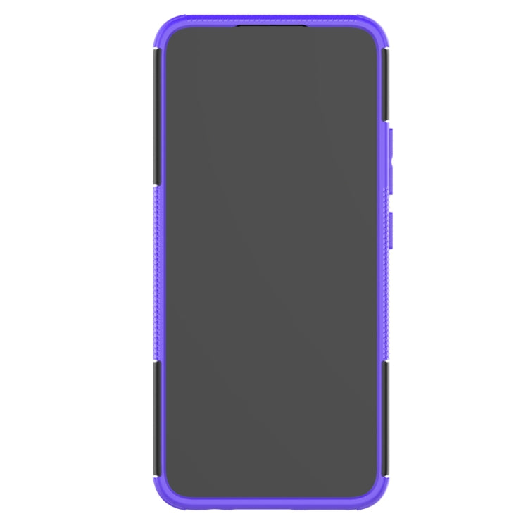 For OPPO Realme C15 Tire Texture Shockproof TPU + PC Protective Case with Holder