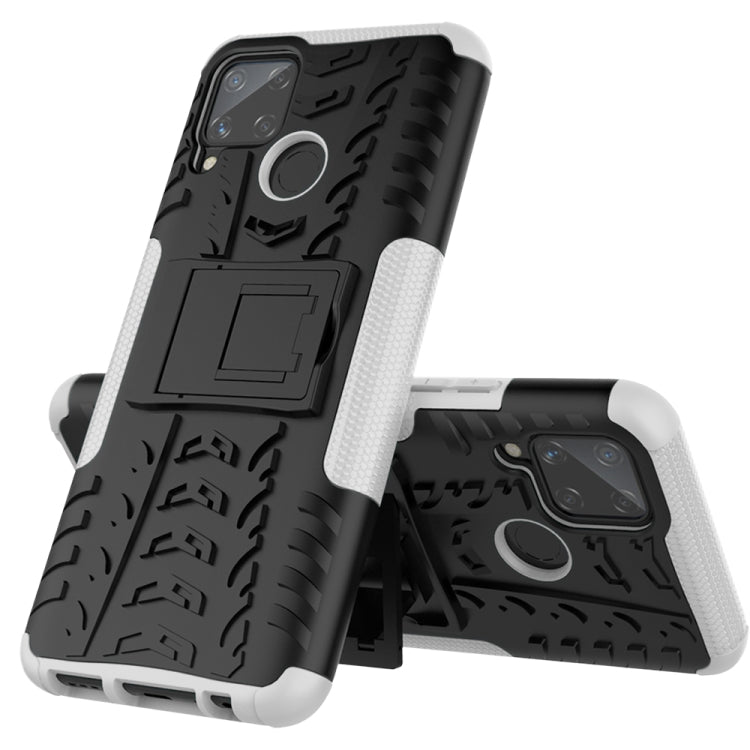 For OPPO Realme C15 Tire Texture Shockproof TPU + PC Protective Case with Holder