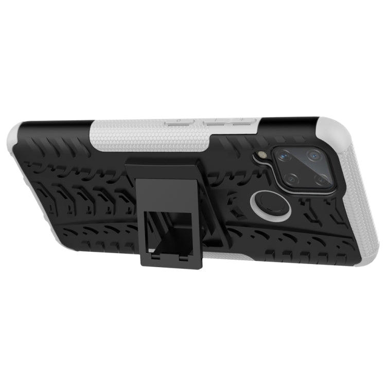 For OPPO Realme C15 Tire Texture Shockproof TPU + PC Protective Case with Holder