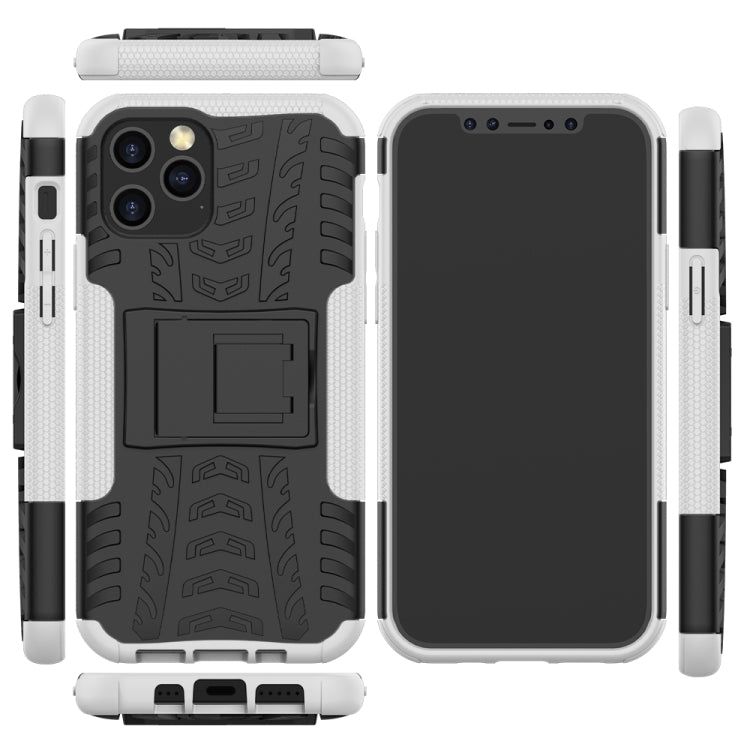 For iPhone 12 mini Tire Texture Shockproof TPU + PC Protective Case with Holder