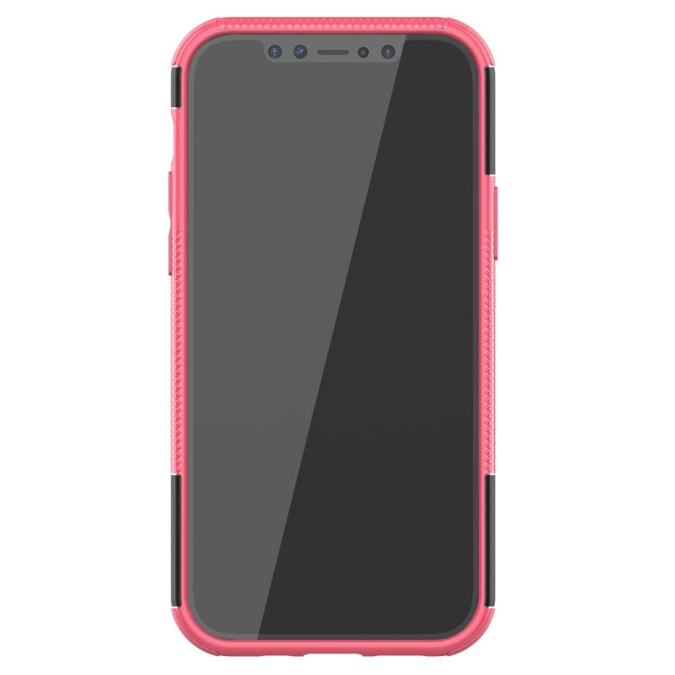 For iPhone 12 mini Tire Texture Shockproof TPU + PC Protective Case with Holder