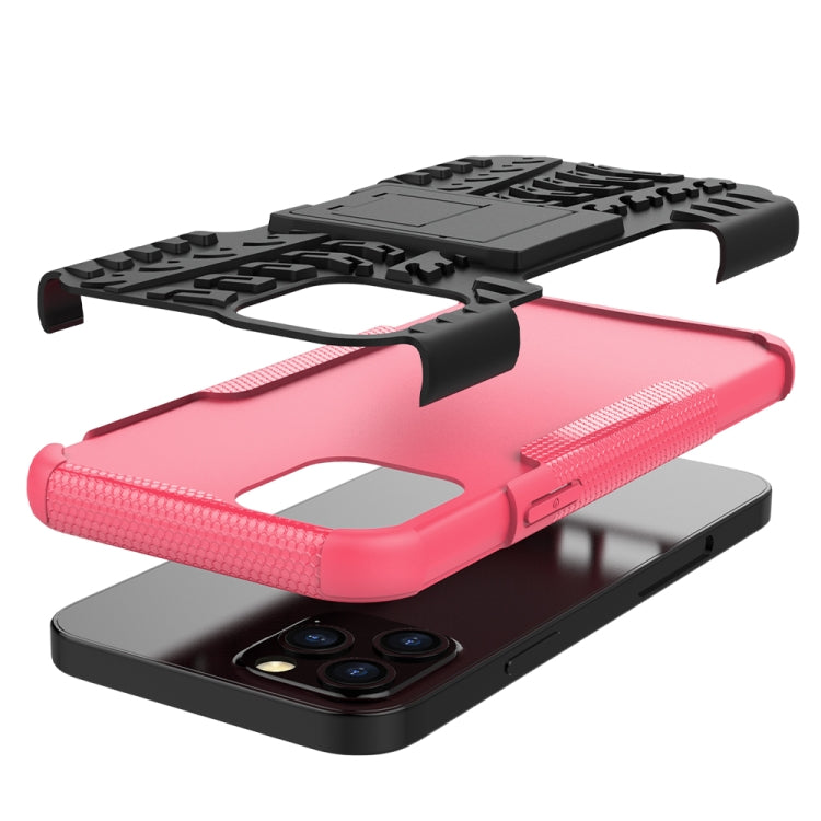 For iPhone 12 mini Tire Texture Shockproof TPU + PC Protective Case with Holder