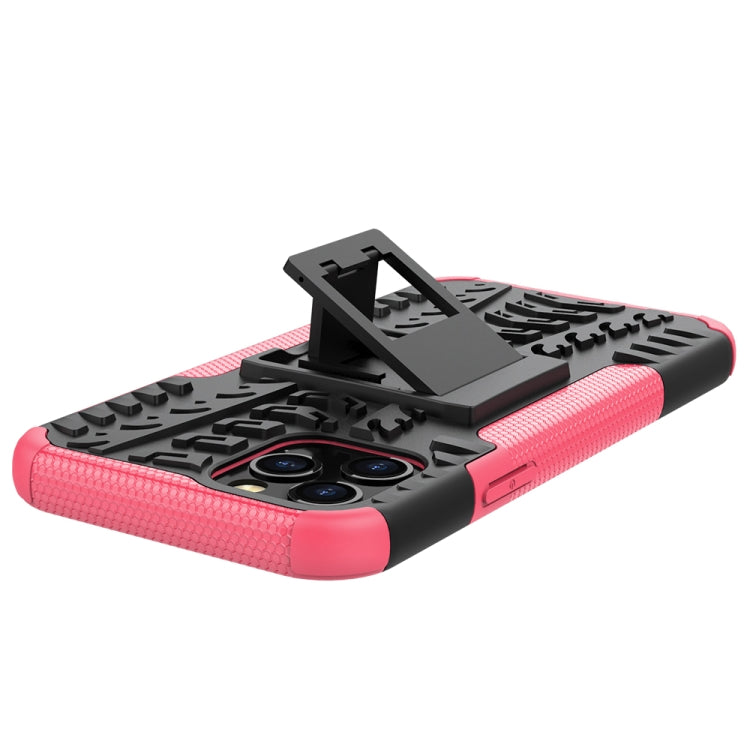 For iPhone 12 mini Tire Texture Shockproof TPU + PC Protective Case with Holder
