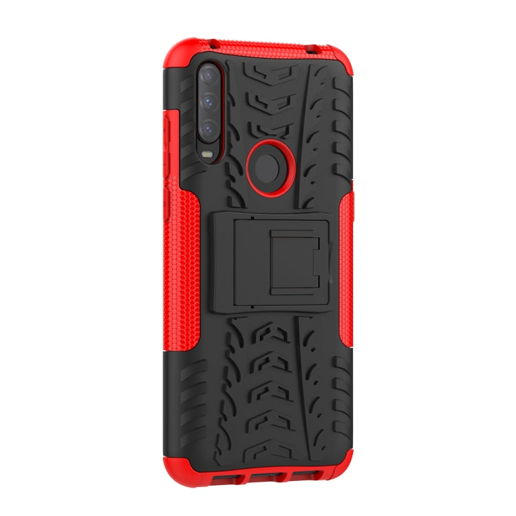 For Alcatel 3L (2020) Tire Texture Shockproof TPU + PC Protective Case with Holder