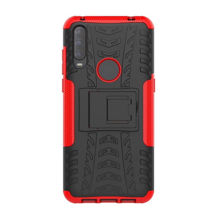 For Alcatel 3L (2020) Tire Texture Shockproof TPU + PC Protective Case with Holder