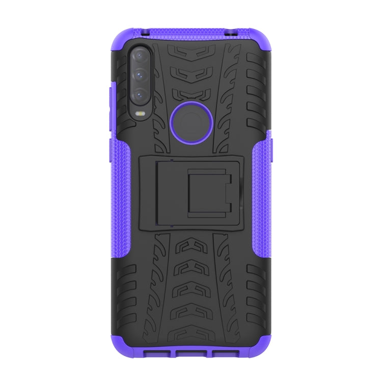 For Alcatel 3L (2020) Tire Texture Shockproof TPU + PC Protective Case with Holder