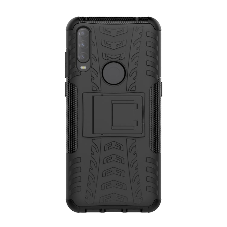 For Alcatel 3L (2020) Tire Texture Shockproof TPU + PC Protective Case with Holder