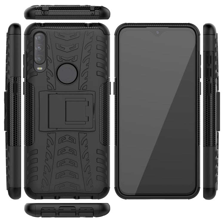For Alcatel 3L (2020) Tire Texture Shockproof TPU + PC Protective Case with Holder