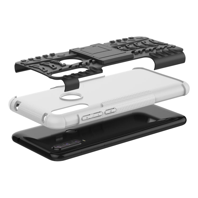 For Alcatel 3L (2020) Tire Texture Shockproof TPU + PC Protective Case with Holder