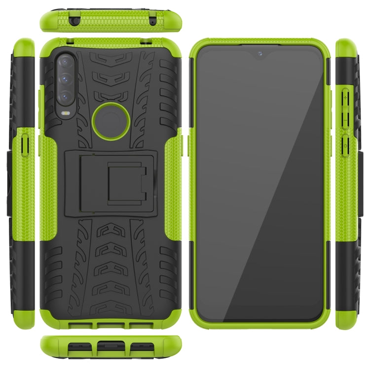 For Alcatel 3L (2020) Tire Texture Shockproof TPU + PC Protective Case with Holder