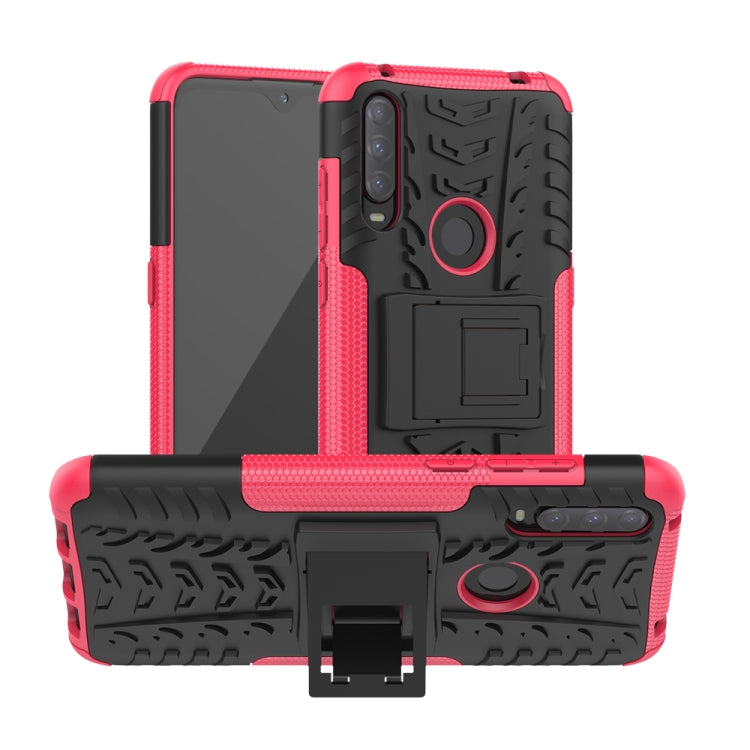 For Alcatel 3L (2020) Tire Texture Shockproof TPU + PC Protective Case with Holder