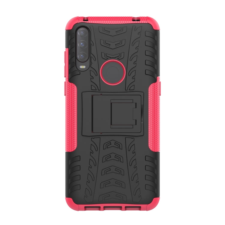 For Alcatel 3L (2020) Tire Texture Shockproof TPU + PC Protective Case with Holder