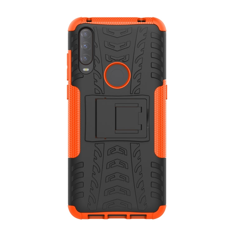 For Alcatel 3L (2020) Tire Texture Shockproof TPU + PC Protective Case with Holder