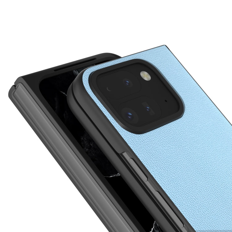 For Google Pixel 9 Pro Fold ABEEL Genuine Leather Elegant Black Edge Phone Case
