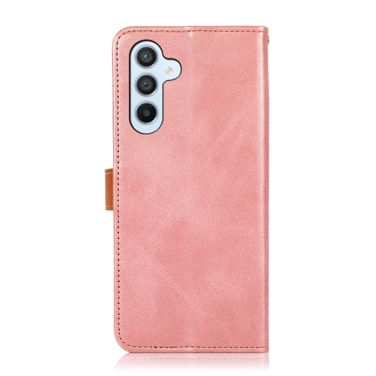 For Samsung Galaxy M35 KHAZNEH Dual-color Cowhide Texture Flip Leather Phone Case