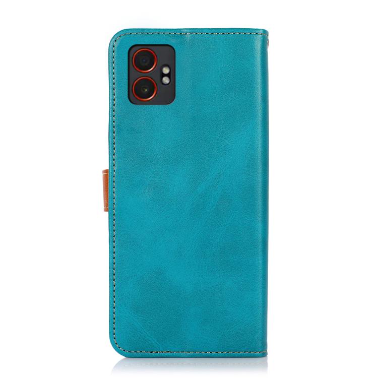For Samsung Galaxy XCover7 Pro KHAZNEH Dual-color Cowhide Texture Flip Leather Phone Case