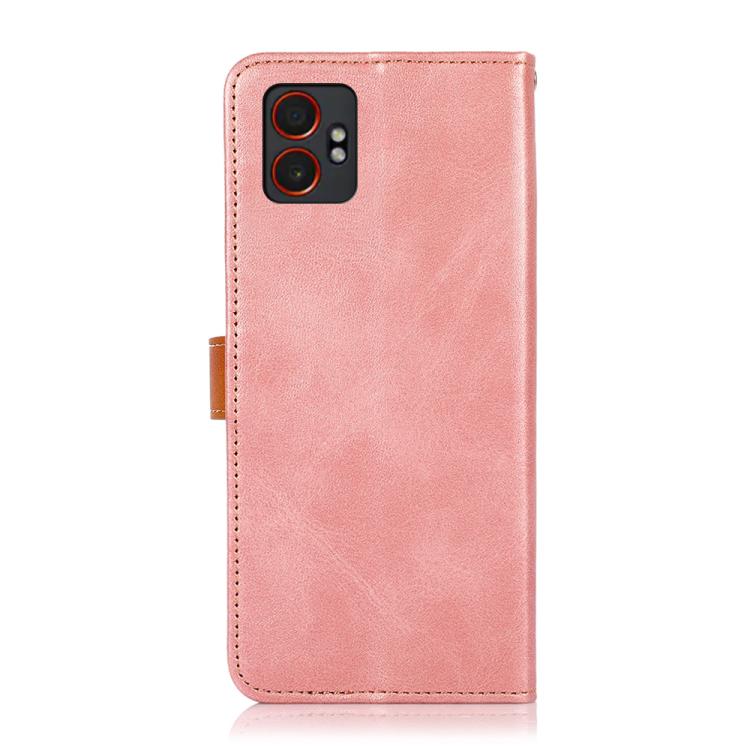 For Samsung Galaxy XCover7 Pro KHAZNEH Dual-color Cowhide Texture Flip Leather Phone Case
