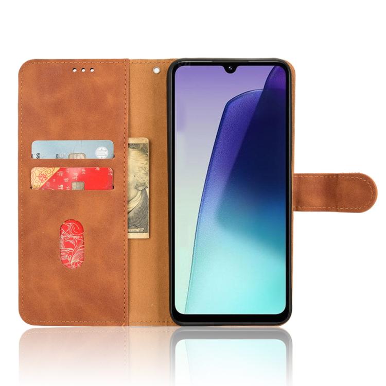 For Redmi 14C Skin Feel Magnetic Flip Leather Phone Case