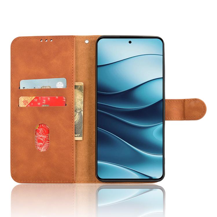 For Redmi Note 14 4G 164.84mm EU Version Skin Feel Magnetic Flip Leather Phone Case