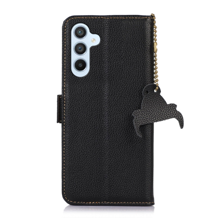 For Samsung Galaxy M35 Genuine Leather Mino Magnetic RFID Leather Phone Case