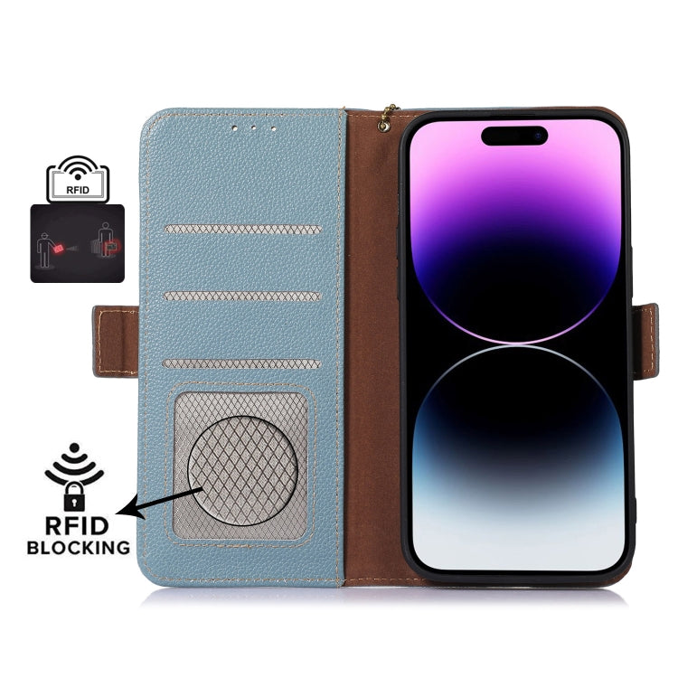 For Samsung Galaxy M35 Genuine Leather Mino Magnetic RFID Leather Phone Case