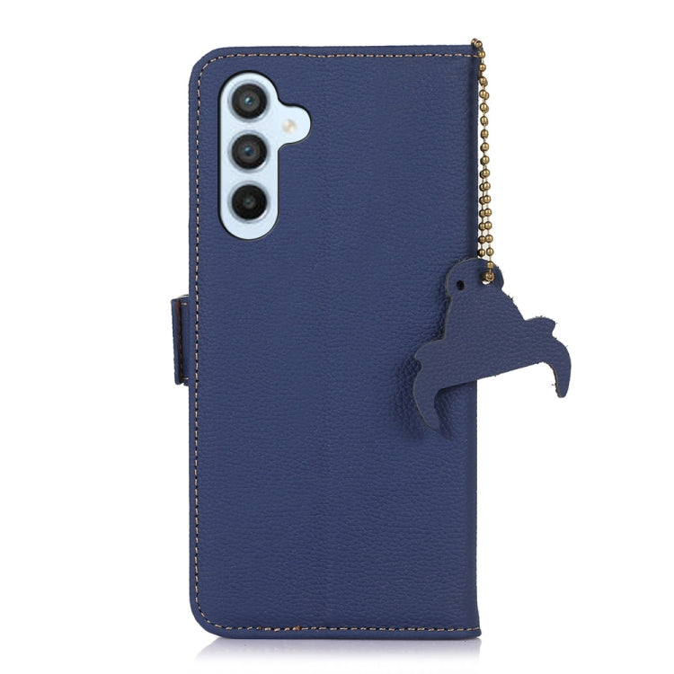 For Samsung Galaxy M35 Genuine Leather Mino Magnetic RFID Leather Phone Case