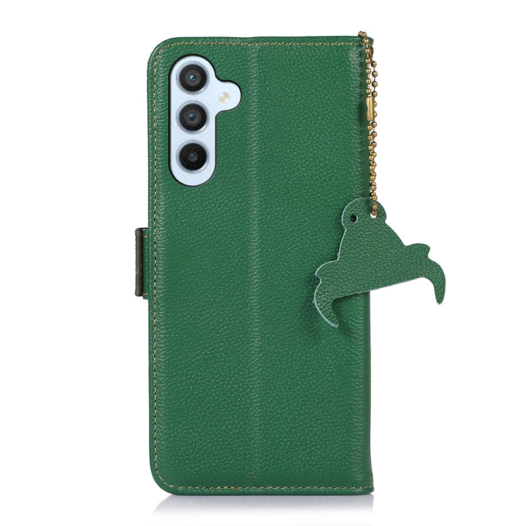 For Samsung Galaxy M35 Genuine Leather Mino Magnetic RFID Leather Phone Case