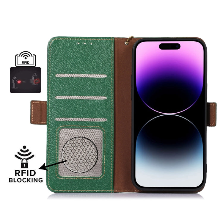 For Samsung Galaxy M35 Genuine Leather Mino Magnetic RFID Leather Phone Case
