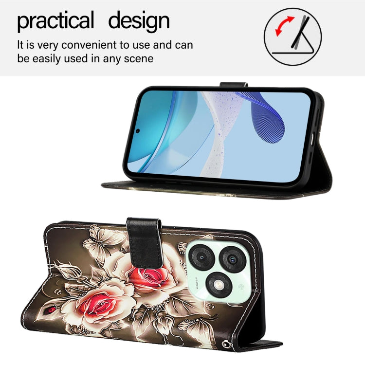For itel A50   Colored Drawing Pattern Plain Weave Leather Phone Case