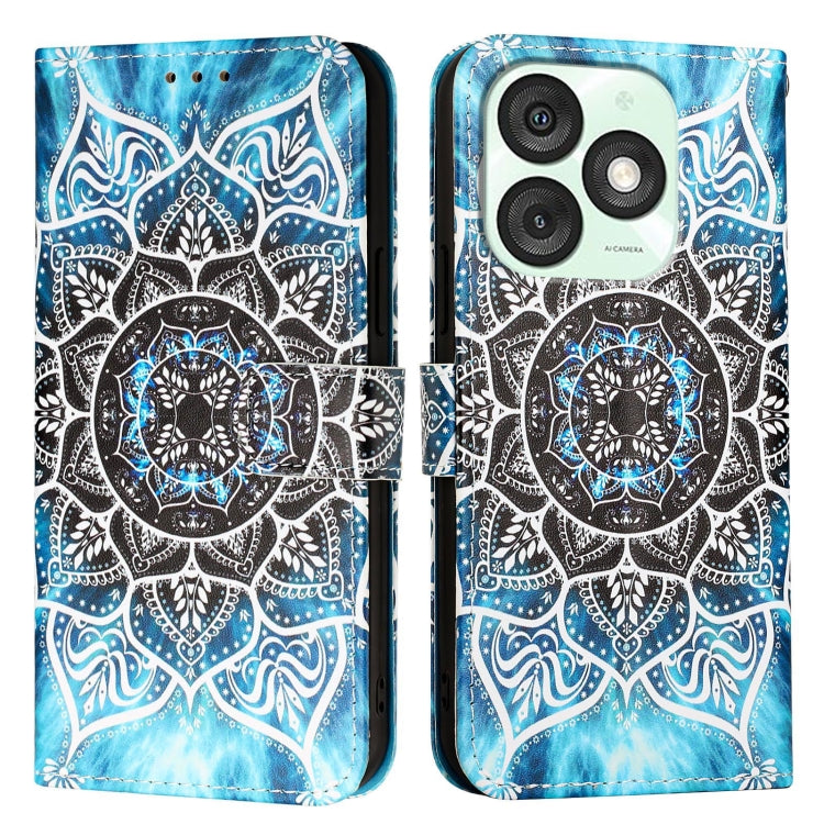 For itel A50   Colored Drawing Pattern Plain Weave Leather Phone Case