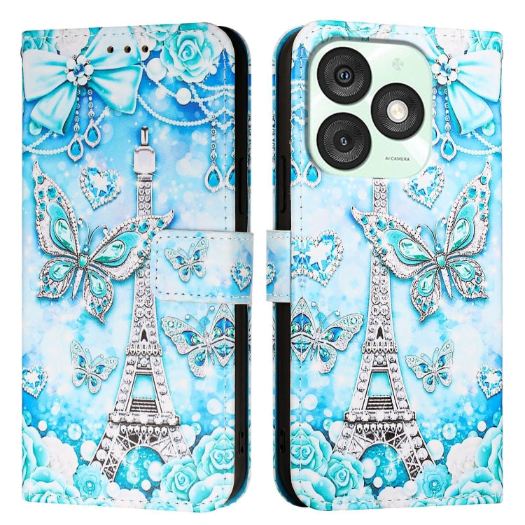For itel A50   Colored Drawing Pattern Plain Weave Leather Phone Case