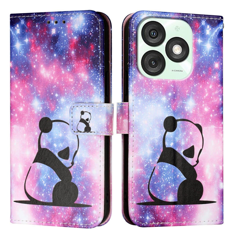 For itel A50   Colored Drawing Pattern Plain Weave Leather Phone Case