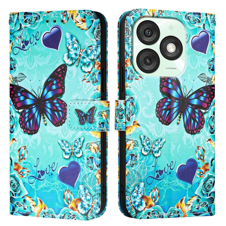 For itel A50   Colored Drawing Pattern Plain Weave Leather Phone Case