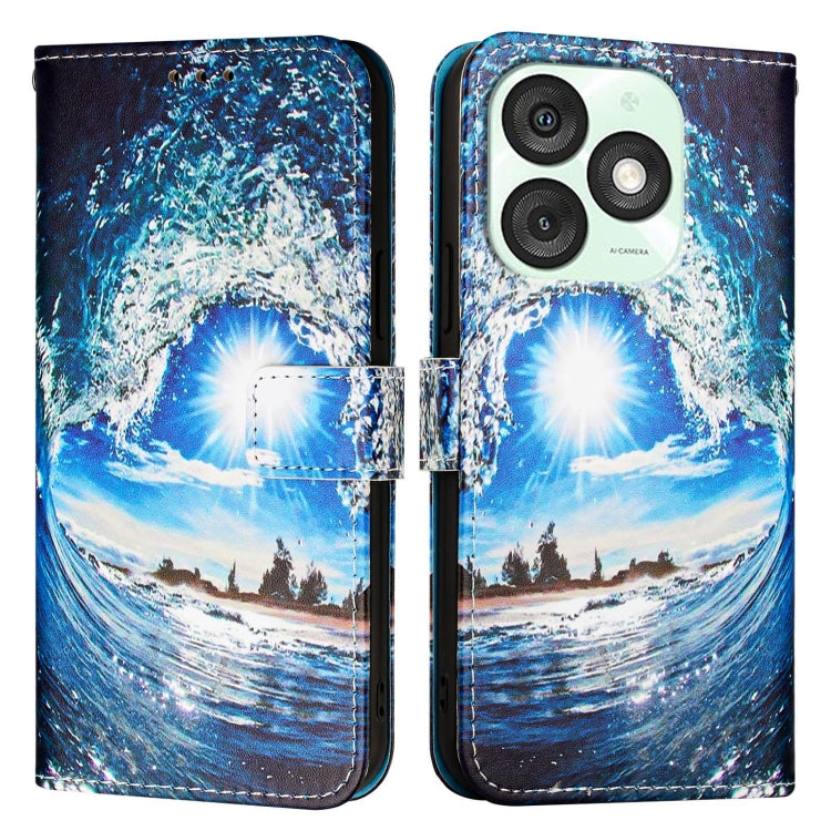 For itel A50   Colored Drawing Pattern Plain Weave Leather Phone Case