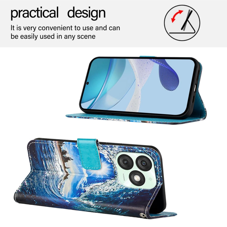 For itel A50   Colored Drawing Pattern Plain Weave Leather Phone Case
